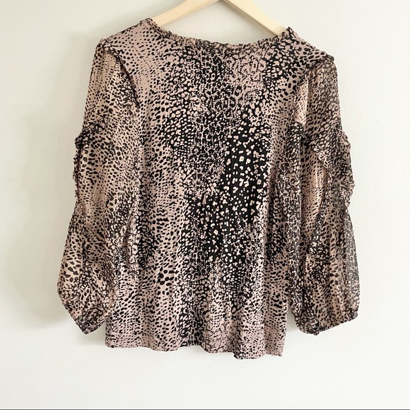 ANTHROPOLOGIE Maeve Leopard Print Ruffle Sleeve Blouse - Picture 11 of 11